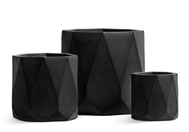 Кашпо TREEZ ERGO - Rombo - Цилиндр-многогранник- Антрацит