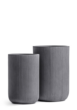 Кашпо TREEZ ERGO - Jet - Высокий цилиндр - Дымчато-серый бетон