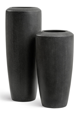 Кашпо TREEZ Effectory - Quartz - Высокий конус - Чёрный кварц