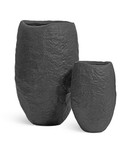 Кашпо TREEZ Effectory - Organic - Высокая чаша - Тёмно-серый камень