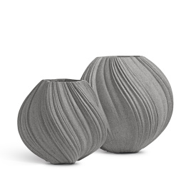 Кашпо TREEZ Effectory - Dune -  Сферическая Design-ваза - Дымчато-серый песок