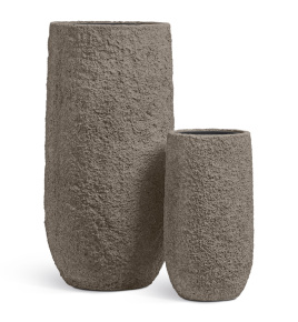 Кашпо TREEZ Effectory - Terra- Высокий конус - Серый беж