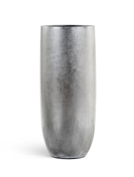 Кашпо TREEZ Effectory - Metal - Высокий округлый конус - Серебро