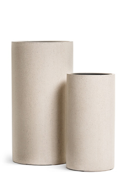 Кашпо TREEZ Effectory - Beton - Высокий цилиндр - Белый песок