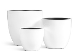 Кашпо TREEZ Effectory - Gloss - Округлый конус - Белый глянцевый лак