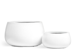 Кашпо TREEZ Effectory - Gloss - Низкая Design-чаша - Белый глянцевый лак