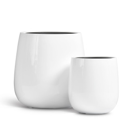 Кашпо TREEZ Effectory - Gloss - Design-Чаша - Белый глянцевый лак