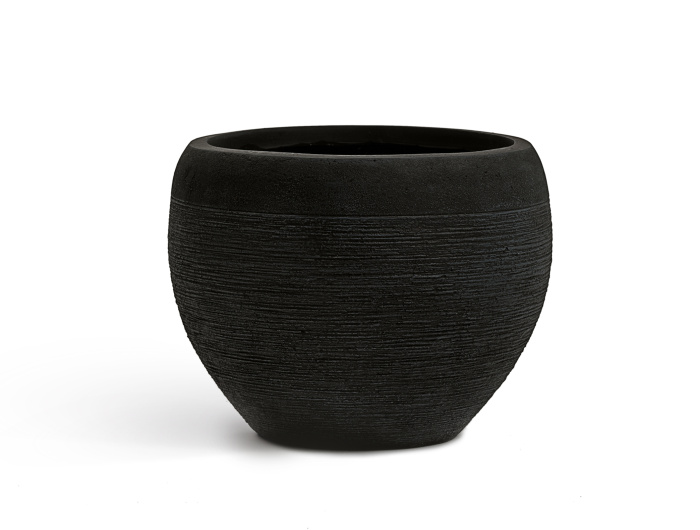 Кашпо TREEZ ERGO - серия Scrim - Сфера - Антрацит фото