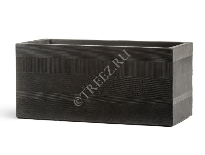 Кашпо TREEZ ERGO - Graphics - Низкий прямоугольник - Чёрный графит фото