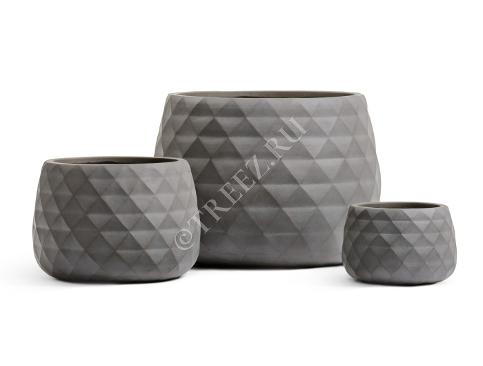 Кашпо TREEZ ERGO - Diamond - Низкая чаша - Мокко фото