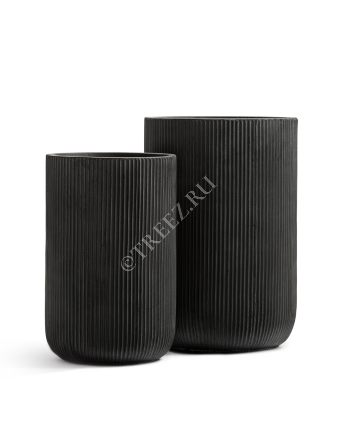 Кашпо TREEZ ERGO - Jet - Высокий цилиндр - Антрацит фото