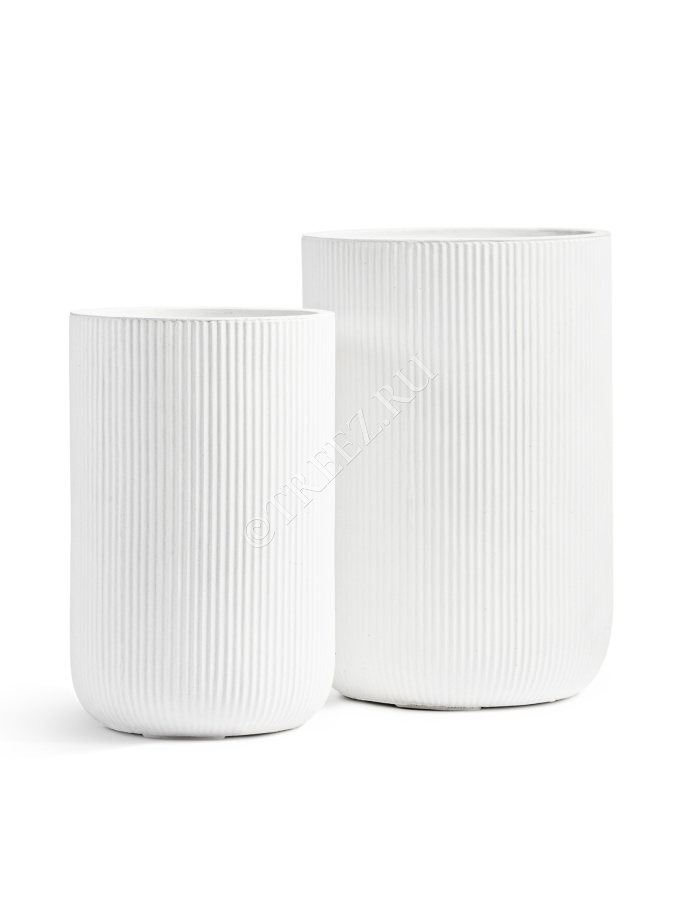 Кашпо TREEZ ERGO - Jet - Высокий цилиндр - Белый камень фото