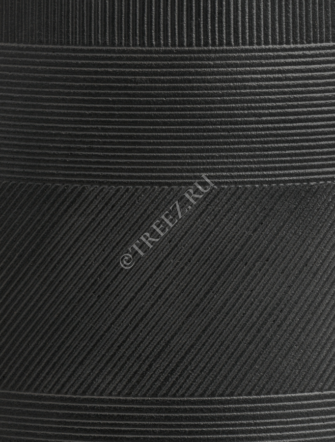 Кашпо TREEZ ERGO - Graphics - Высокая округлая чаша - Чёрный графит фото