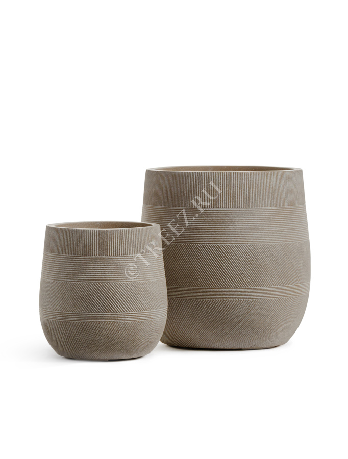 Кашпо TREEZ ERGO - Graphics - Округлая чаша - Капучино фото