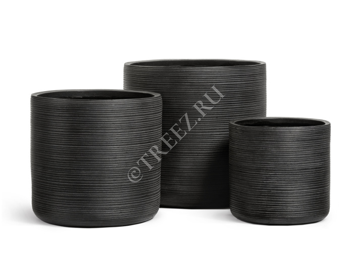 Кашпо TREEZ ERGO - TreeLine - Цилиндр - Антрацит фото