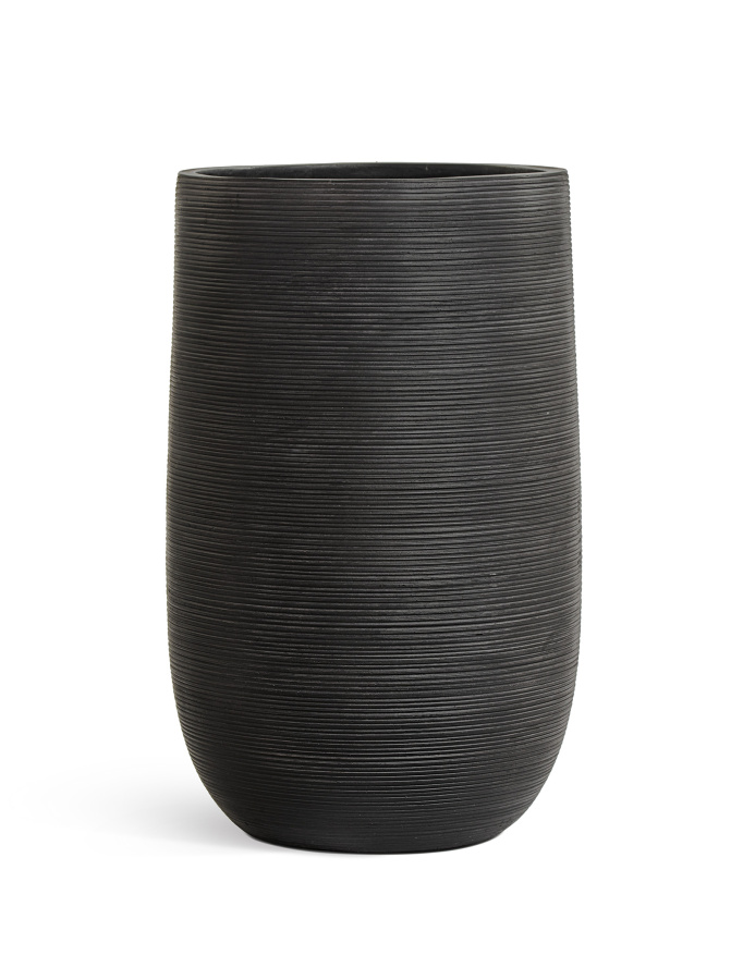 Кашпо TREEZ ERGO - TreeLine - Высокая округлая чаша - Антрацит фото