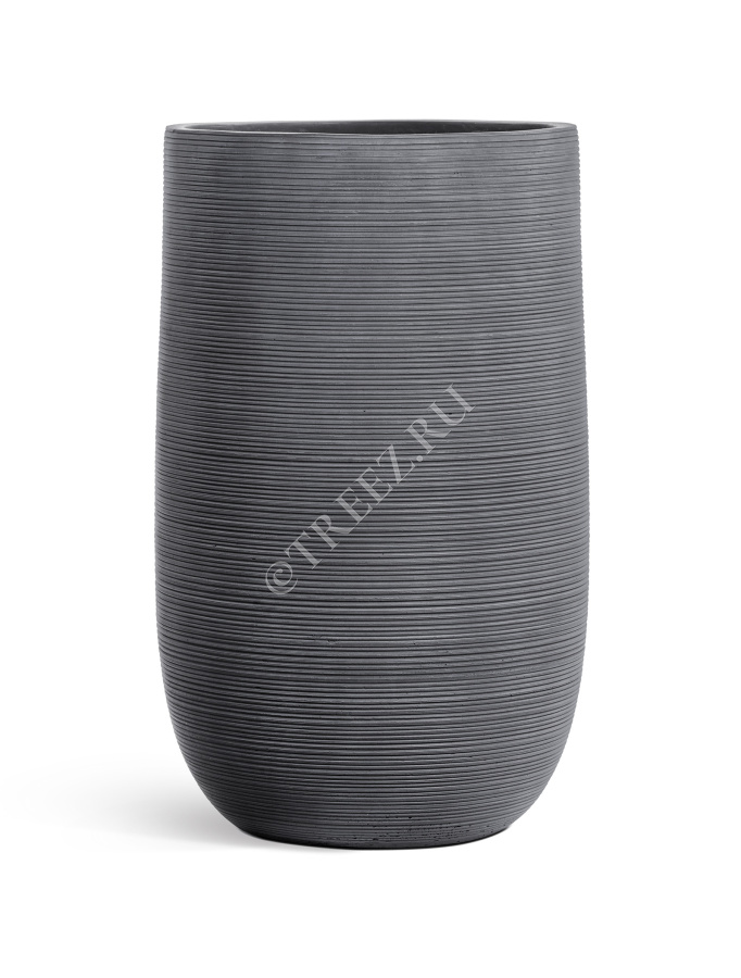 Кашпо TREEZ ERGO - TreeLine - Высокая округлая чаша - Дымчато-серый бетон фото