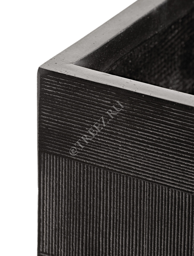 Кашпо TREEZ ERGO - Graphics - Куб - Чёрный Графит фото