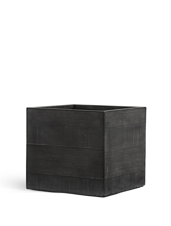 Кашпо TREEZ ERGO - Graphics - Куб - Чёрный Графит фото