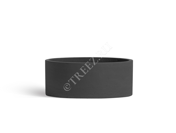 Кашпо TREEZ ERGO - Concrete - Низкий цилиндр - Тёмно-серый бетон фото