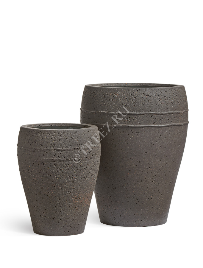 Кашпо TREEZ ERGO - Nero - Амфора - Чёрный туф фото