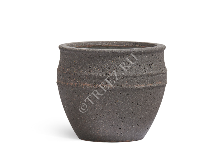 Кашпо TREEZ ERGO - Nero - Чаша - Чёрный туф фото