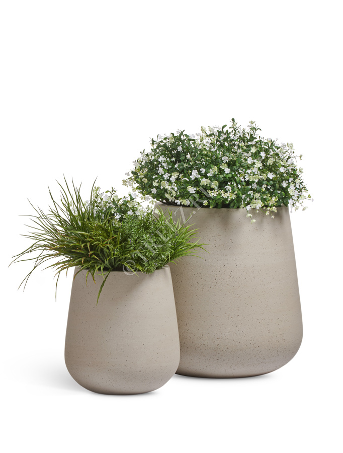 Кашпо TREEZ ERGO - Fine Rock - Design-чаша - Белый песок фото