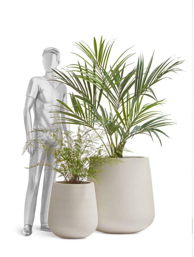 Кашпо TREEZ ERGO - Fine Rock - Design-чаша - Белый камень фото