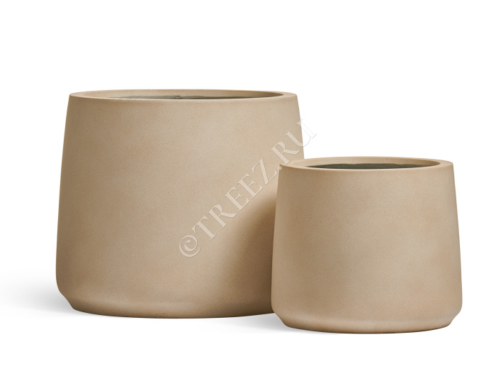 Кашпо TREEZ ERGO - Fine Rock - Чаша Cone - Песок тёплый беж фото