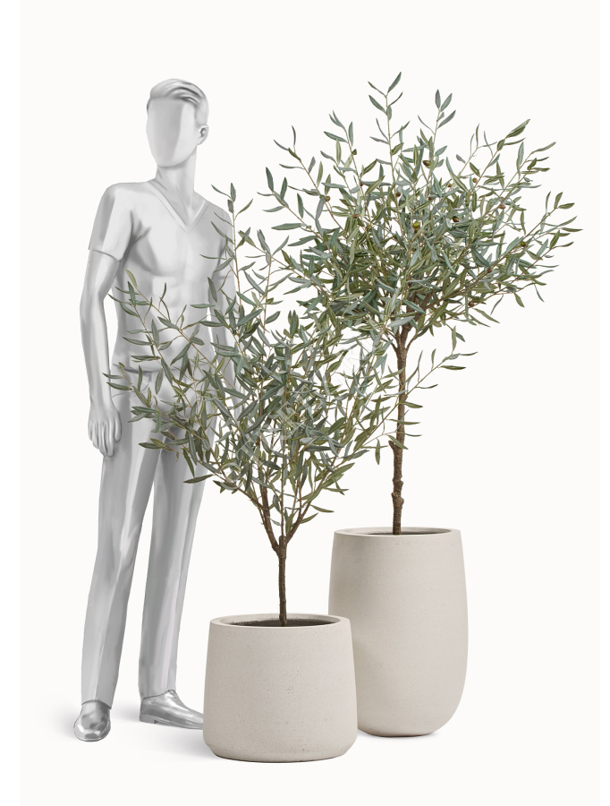 Кашпо TREEZ ERGO - Fine Rock - Чаша Cone - Белый камень фото