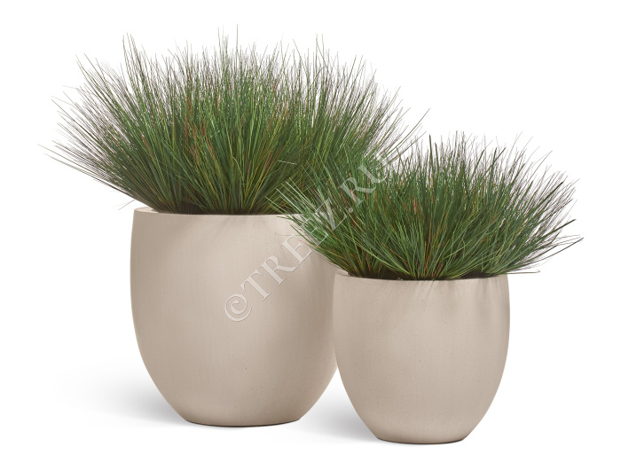 Кашпо TREEZ Effectory - Beton - Большой округлый конус - Белый песок фото