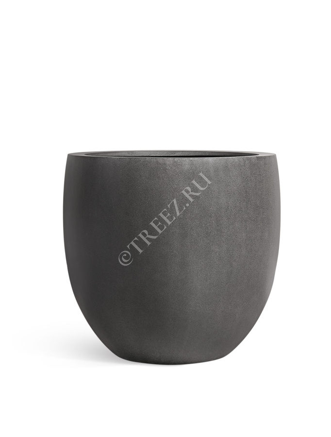 Кашпо TREEZ Effectory - Beton - Большой округлый конус - Тёмно-серый бетон фото