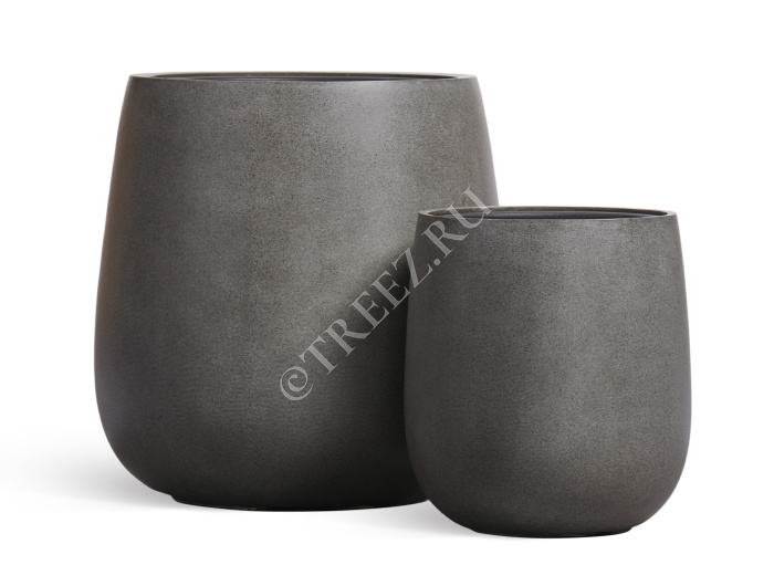 Кашпо TREEZ Effectory - Beton - Design-Чаша - Тёмно-серый бетон фото