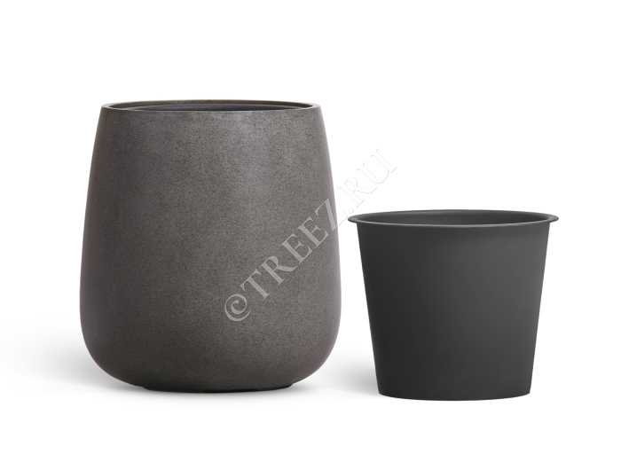 Кашпо TREEZ Effectory - Beton - Design-Чаша - Тёмно-серый бетон фото