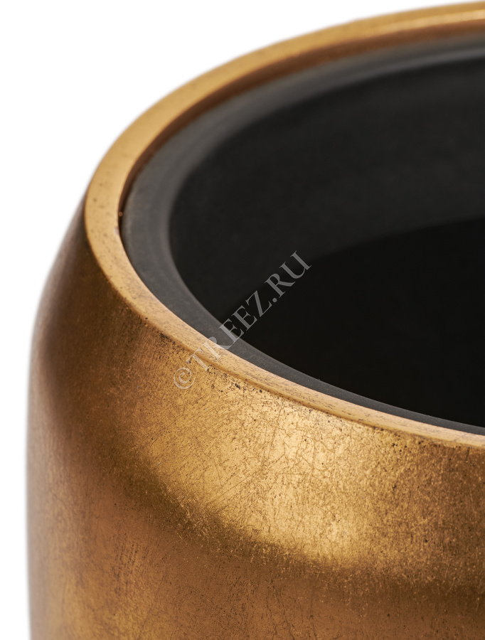 Кашпо TREEZ Effectory - Metal - Высокий округлый конус - Сусальное золото фото