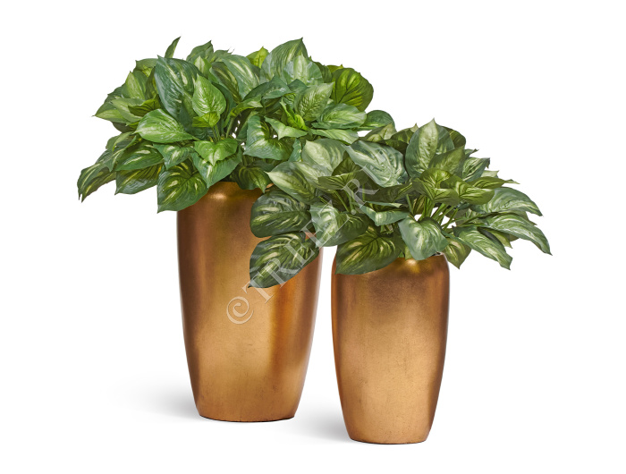 Кашпо TREEZ Effectory - Metal - Высокий округлый конус - Сусальное золото фото