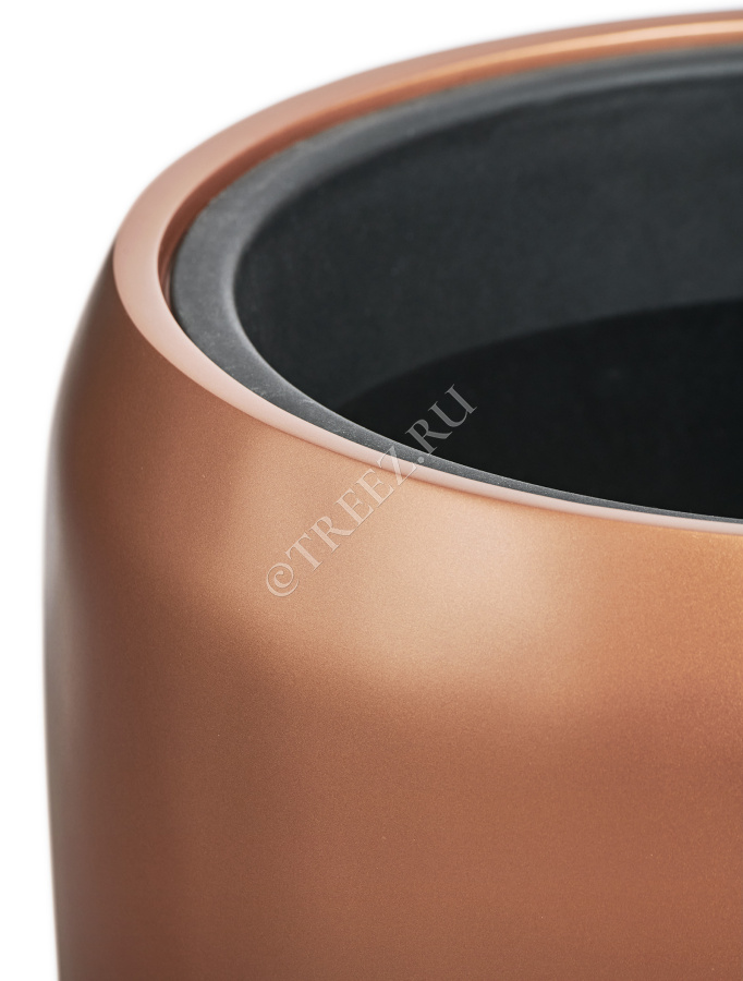 Кашпо TREEZ Effectory - Metal - Высокий округлый конус - Лаковое тёмное золото фото