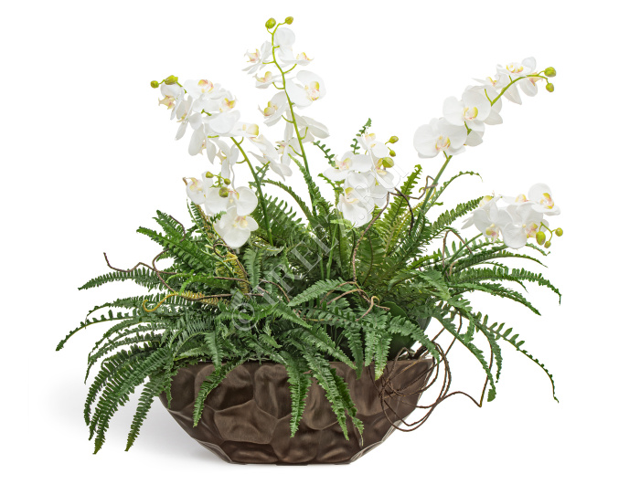 Кашпо TREEZ Effectory - Metal - Высокая лодка Design Crumple - Чернёная бронза фото