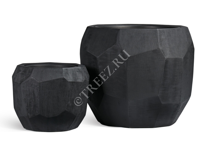Кашпо TREEZ Effectory - Anthra - Design-многогранник - Антрацит фото