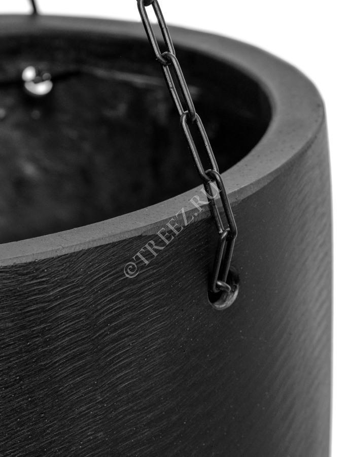 Кашпо TREEZ Effectory - Black Stone - Чаша большая подвесная - Антрацит фото