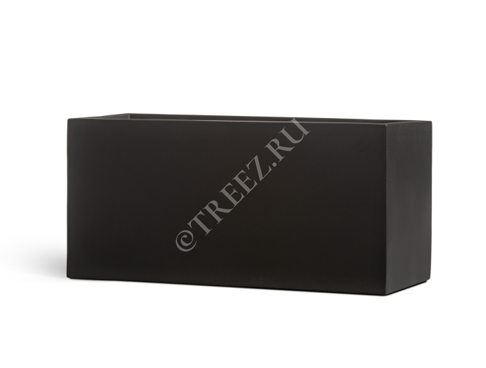 Кашпо TREEZ Effectory - Black Stone - Низкий прямоугольник - Антрацит фото