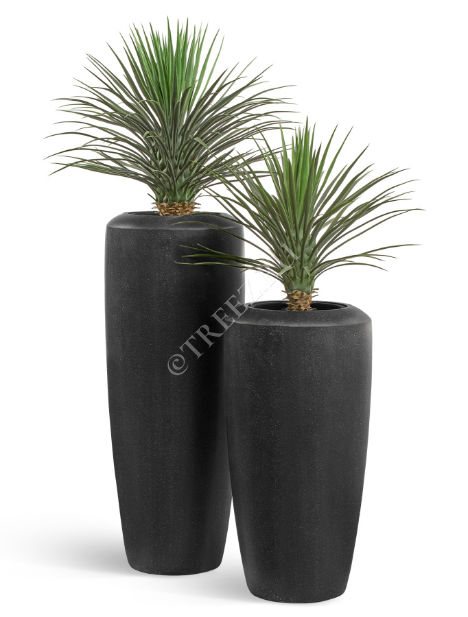 Кашпо TREEZ Effectory - Quartz - Высокий конус - Чёрный кварц фото