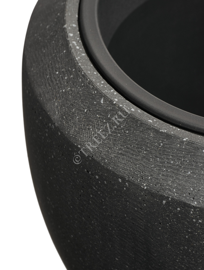 Кашпо TREEZ Effectory - Quartz - Чаша Design - Чёрный кварц фото