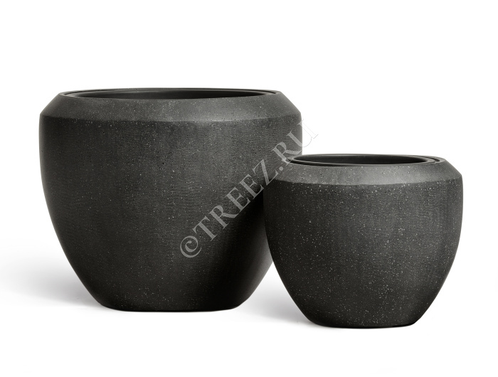 Кашпо TREEZ Effectory - Quartz - Чаша Design - Чёрный кварц фото