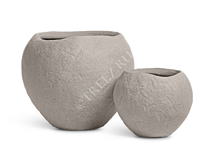 Кашпо TREEZ Effectory - Organic - Сфера - Белый песок фото