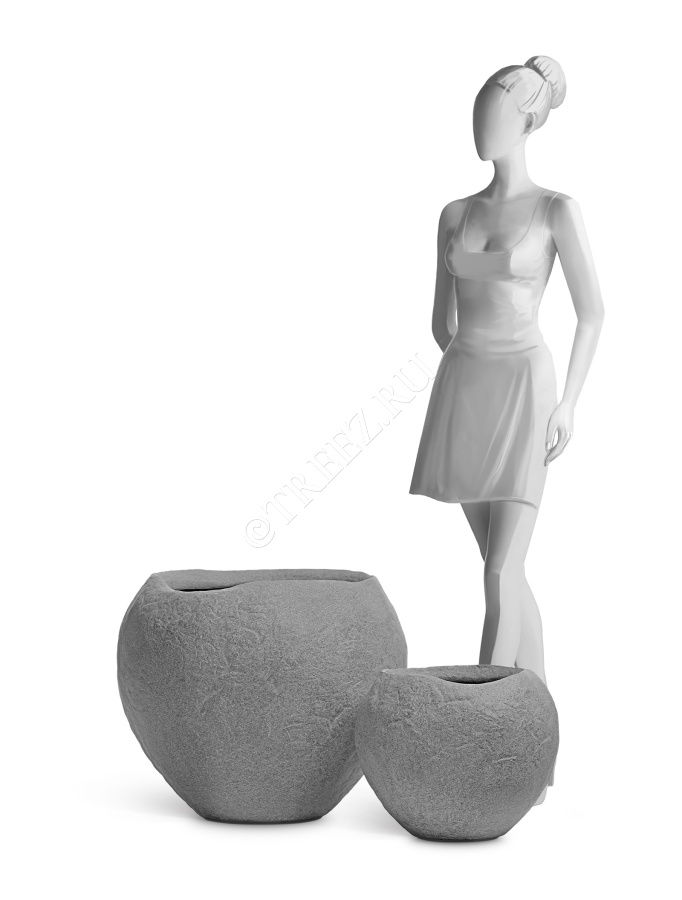 Кашпо TREEZ Effectory - Organic - Сфера - Серый ледник фото