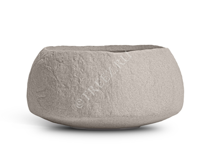 Кашпо TREEZ Effectory - Organic - Низкая чаша - Белый песок фото