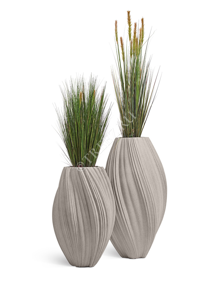 Кашпо TREEZ Effectory - Dune - Высокая Design-ваза - Белый песок фото