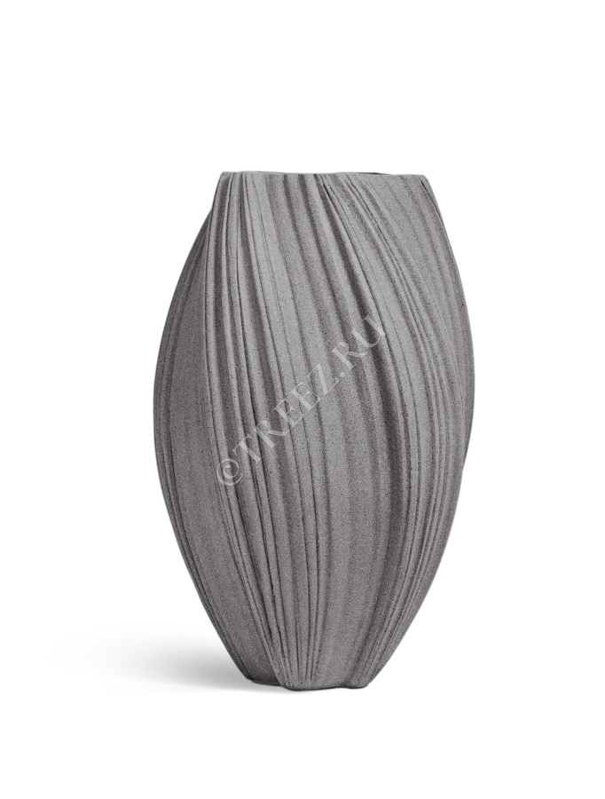 Кашпо TREEZ Effectory - Dune - Высокая Design-ваза - Дымчато-серый песок фото