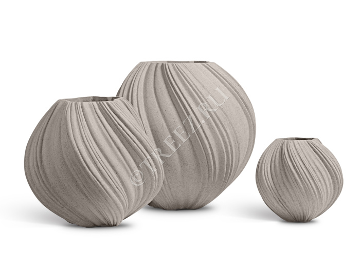 Кашпо TREEZ Effectory - Dune -  Сферическая Design-ваза - Белый песок фото